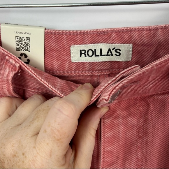 Rollas Sailor Scoop Jeans Salmon Pink sz 26 NWT - Picture 4 of 7